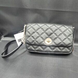 Kate Spade Natalia Smooth Quilted Flap Turnlock WLRU6342 Black